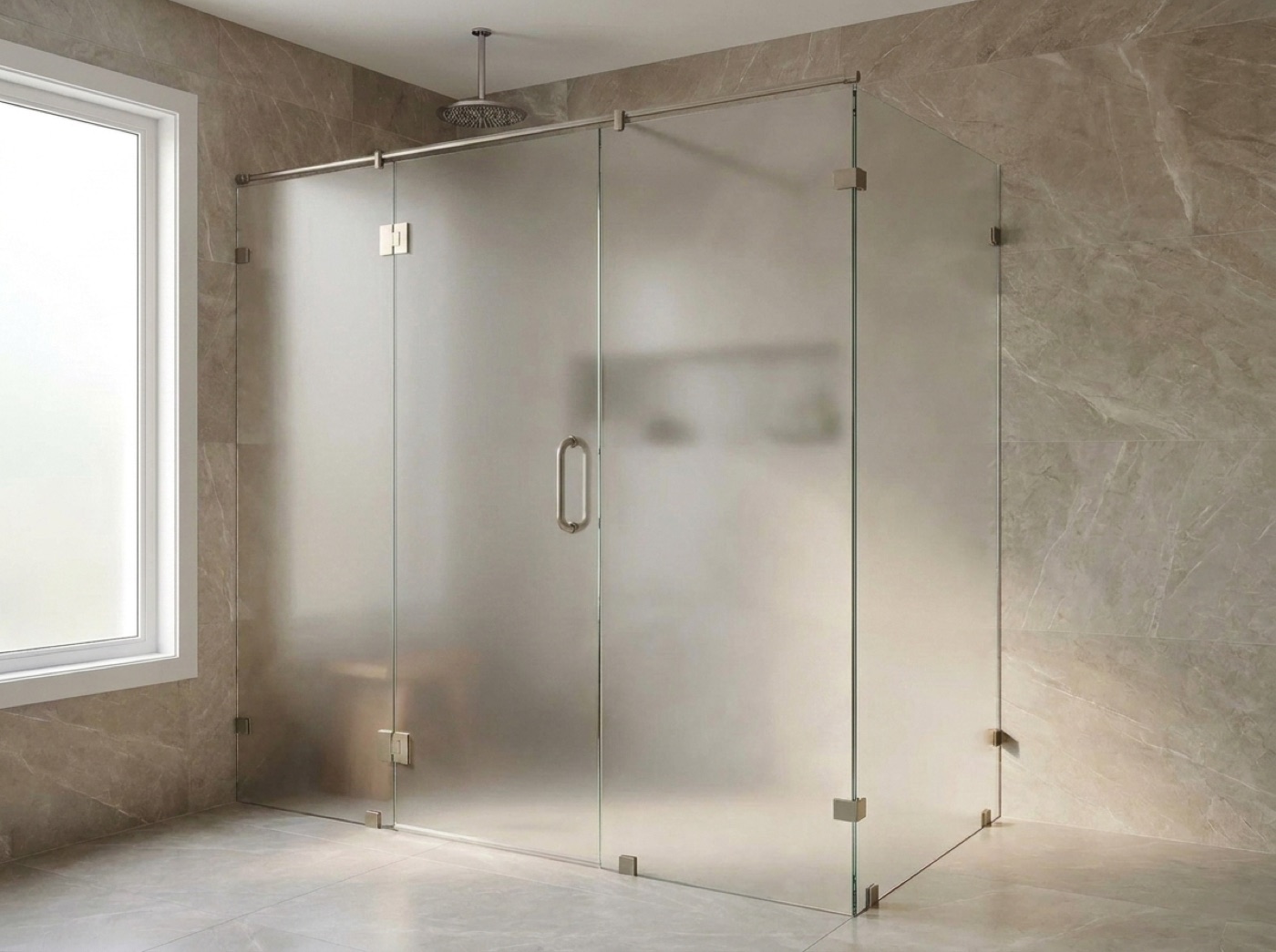Shower Door Replacement by Fortune Shower Doors for a Birmingham, Michigan bathroom